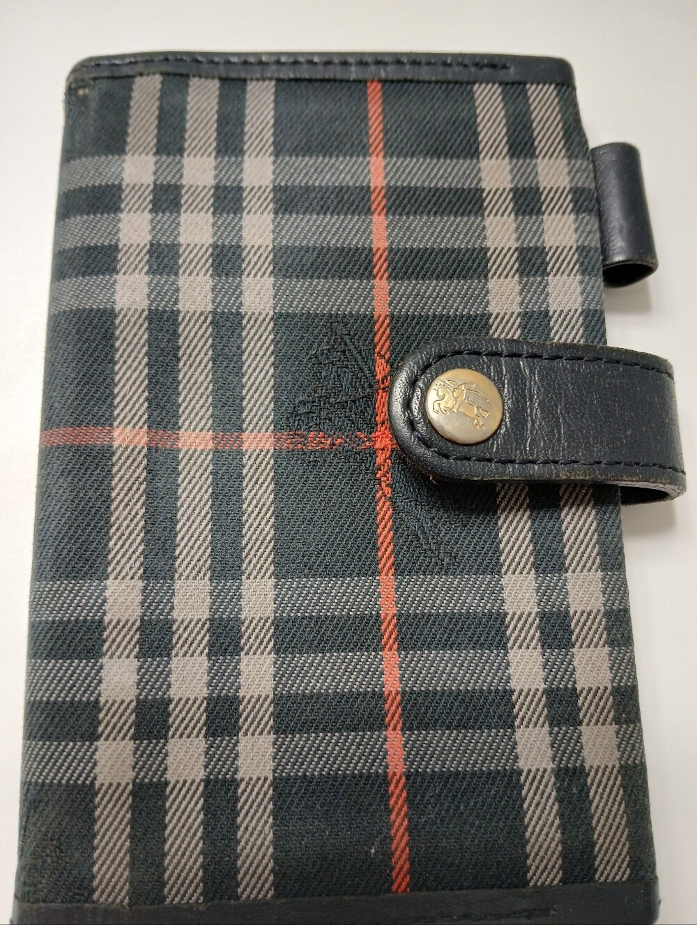 Burberry Planner, Navy, Genuine Leather Interior, 5 Ring Binder, A7 Size